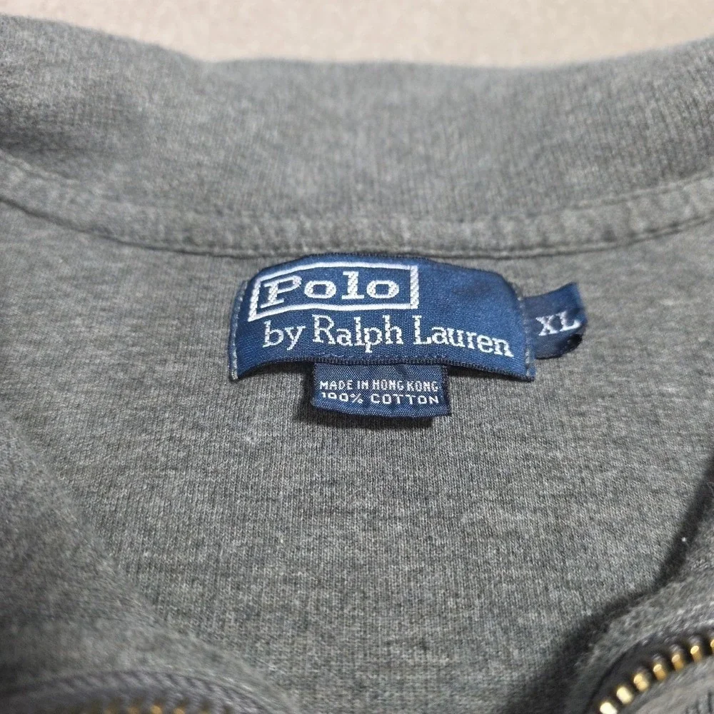 Polo Ralph Lauren Men's XL X-Large Gray 1/4 Zip Pullover Sweater Cotton Classic